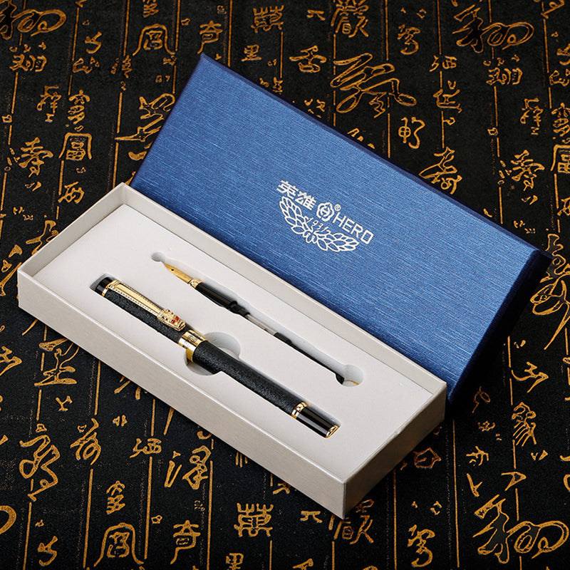 Hero 6006 0.5MM 0.8MM Double Head Fountain Pen Frosted Texture For Gift School Business