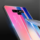 Bakeey Rainbow Gradient Color Tempered Glass Back Cover+TPU Frame Protective Case For