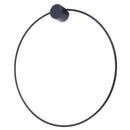 Self-Adhesive Iron Circle Round Towel Holder Ring Shape Shelf w/ Wooden Hook Wall Mount Rack Bathroom