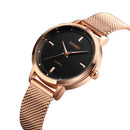 SKEMI 1528 Stainless Steel Strap Casual Style Waterproof Fashion Women Wristwatches Quartz Watch