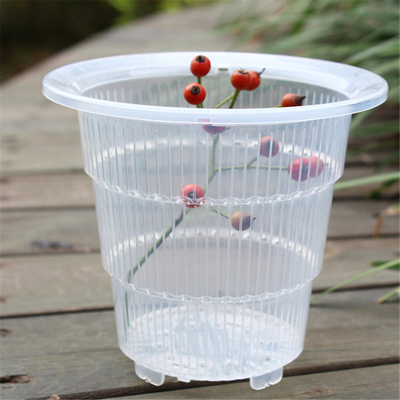 5/6/7 Inch PP Plastic Clear Flower Pot Orchid Planter Container Mesh Pot Home Decorations