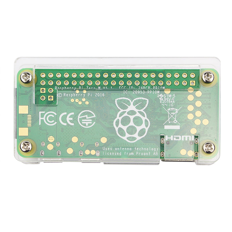 Tranparent Acrylic Case + Aluminum Heat Sink  For Raspberry Pi Zero W/V1.3