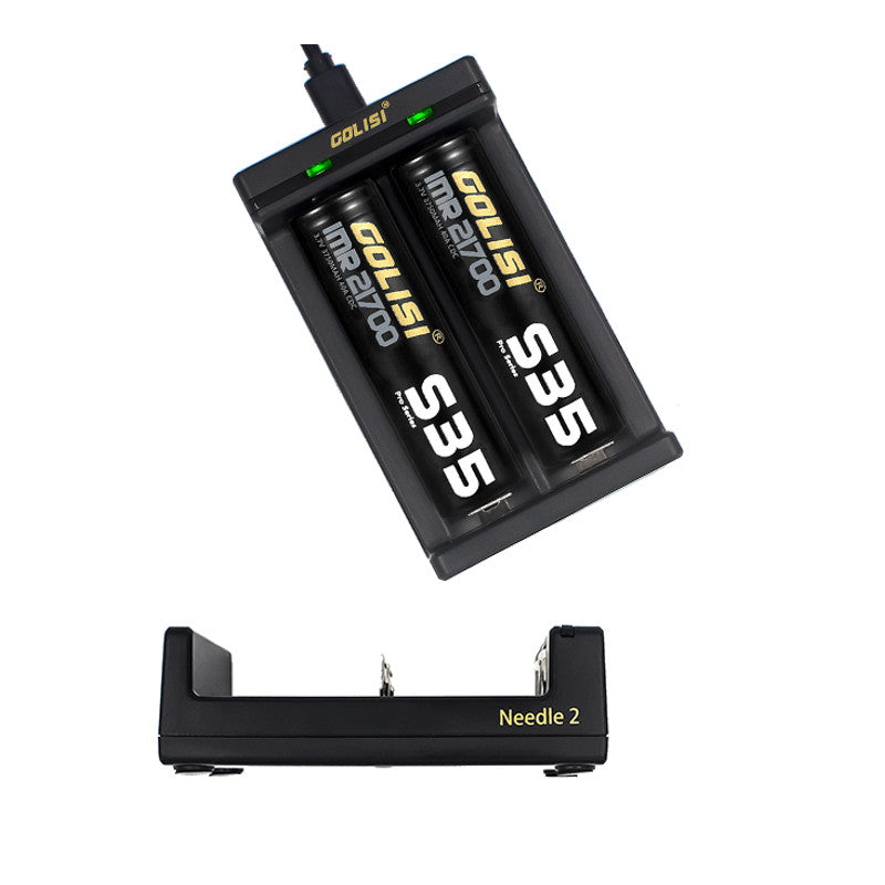 Golisi Needle 2 LED Indi USB Port Smart Lite Battery Charger For Li-ion Battery 2Slots