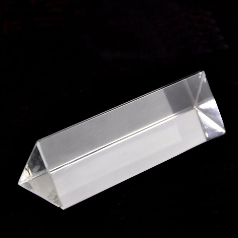 8cm Optical Glass Triangular Triple Prism Physics Teaching Light Spectrum with Stand