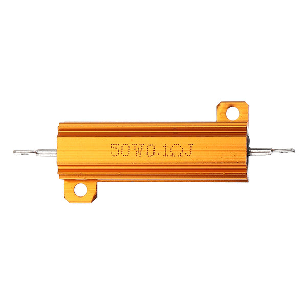 20pcs RX24 50W 0.1R 0.1RJ Metal Aluminum Case High Power Resistor Golden Metal Shell Case Heatsink Resistance Resistor