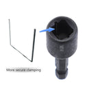 Drillpro 7Pcs M4-M14 Screw Tap Socket Adapter 1/4 Inch Hex Shank Machine Tap Square Driver Thread Tap Adapter for Electric Drill