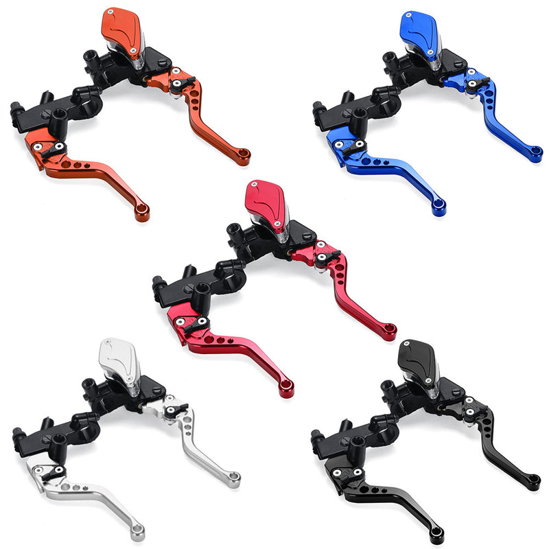 7/8" 22mm Motorcycle Handlebar Hydraulic Brake Clutch Master Cylinder Lever Reservoir Set