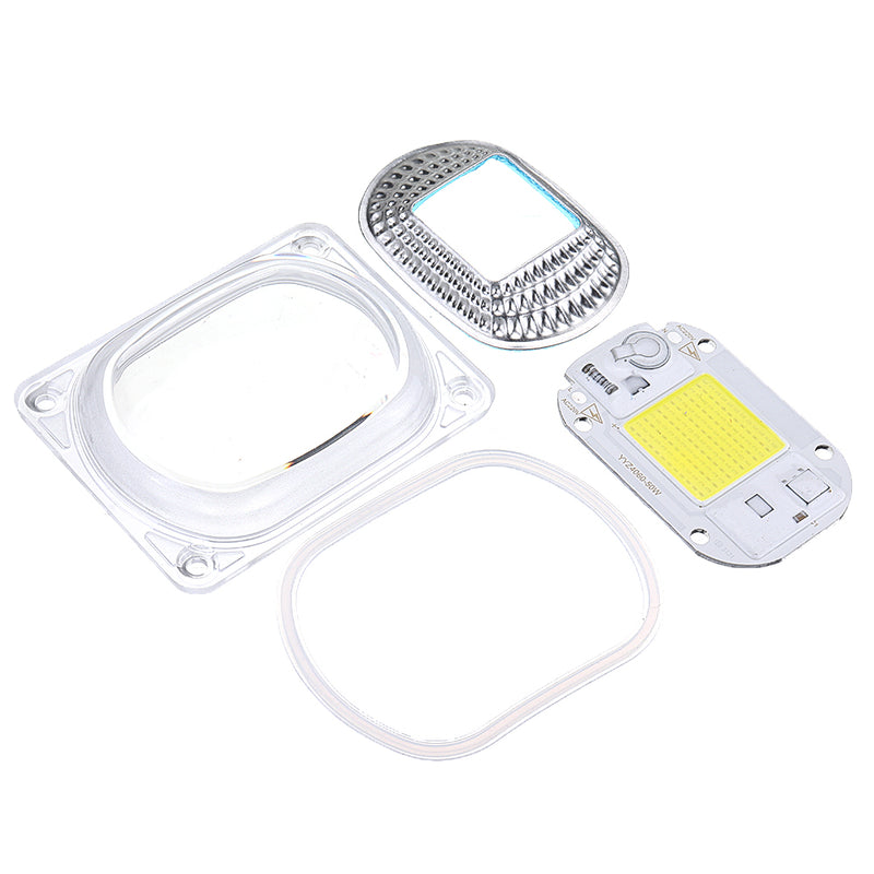 High Power 50W White / Warm White LED COB Light Chip with Lens for DIY Flood Spotlight AC220-240V