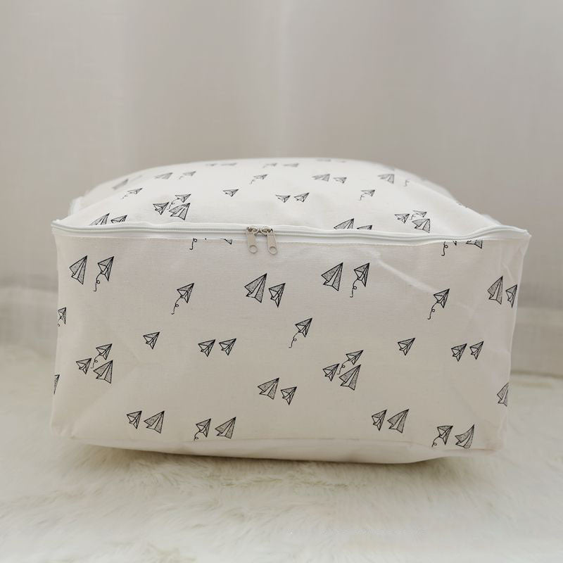 Honana Signature Cotton Storage Bag Portable Folding Organizer Quilt Bag Pouch Washable Container