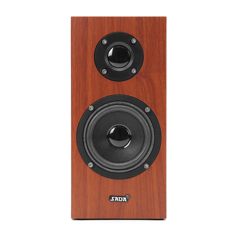 SADA V-180 3.5mm Wired Wooden Computer Speaker Single USB Supply Portable Bass Subwoofer Speaker