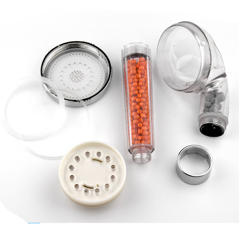 3 Colors Changing LED Light Shower Head Handheld Boosting Filtration Water Head