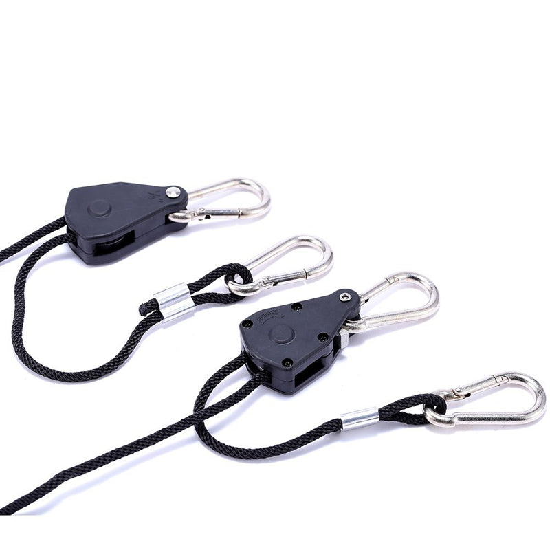 Pair of 1/8 Adjustable Grow Light Rope Hanger Lift Hook Hoisting Device
