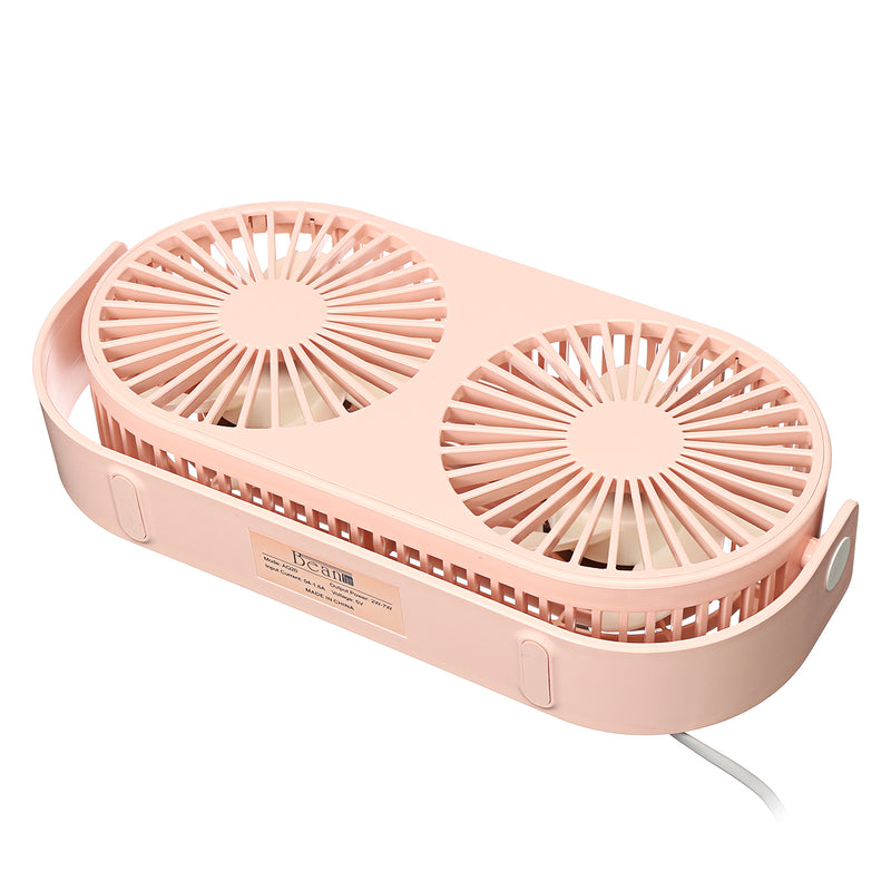 Mini Desk Table Fan Portable Cooling Air Cooler Fan Dual Head Silent Fan 3 Speed
