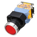 Excellway 22mm NO+NC Momentary Panel Mount DPST Control Push Button Switch AC220V