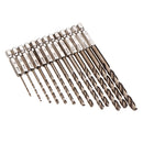 Drillpro 13pcs 1.5-6.5mm M35 Cobalt Drill Bit HSS-Co Twist Drill Bit Set 1/4 Inch Hex Shank