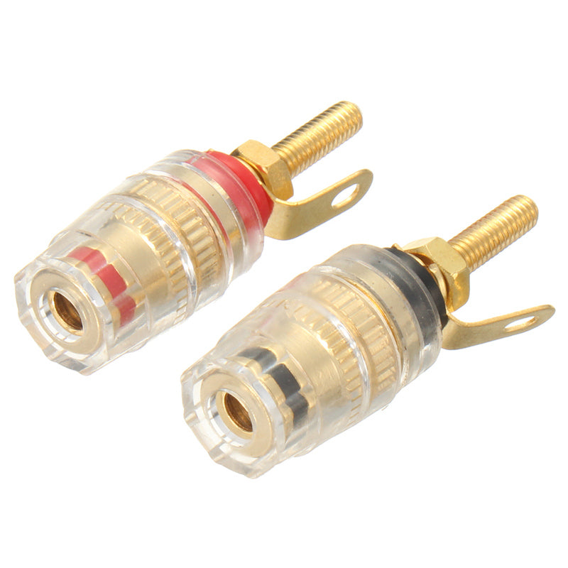 2Pcs Gold Plated Binding Post Amplifier Speaker Terminal Audio Connector For 4mm Banana Plugs