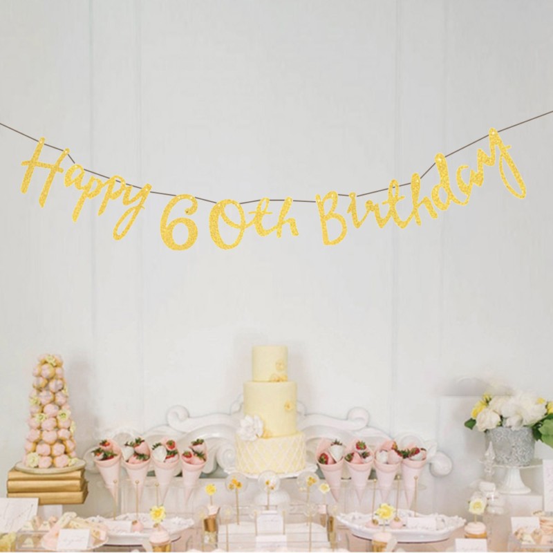 Twinkle Happy Birthday Banner Garland Age Hanging Gold Letters Decorations Bunting Flags Garland  De