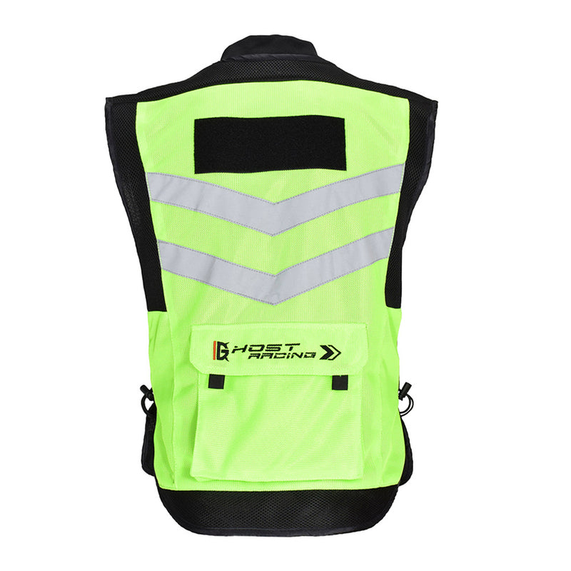 GHOST RACING Motorcycle Reflective Vest Jacket Chaqueta Ropa Moto Safety Protective Gear High Visibility Signal Cycling Clothing
