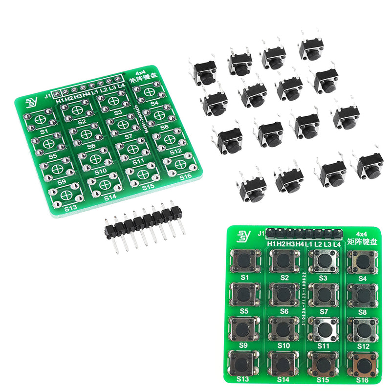 4X4 Matrix Keyboard Tact Touch Switch MCU Learning Board Development Board External Expansion Kit