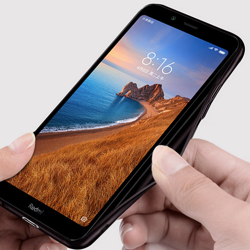 Bakeey Luxury Fabric Splice Soft Silicone Edge Shockproof Protective Case For Xiaomi Redmi 7A 5.45 inch