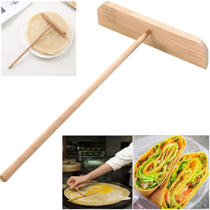 Specialty Crepe Maker Pancake Batter Wooden Spreader Stick Pancake Scraper Home Frying Pan Kitchen Tool DIY Restaurant Canteen Special Kitchen Supplies