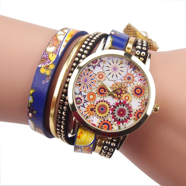 Fashion Folk Custom Style Flower Big Dial Ladies Bracelet Watch Women Quartz Watch
