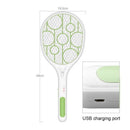 Electric Fly Swatter Fly Bug Zapper Racket Mosquito Swatter Pest Insects Control USB Rechargeable LED Lighting Pests Control