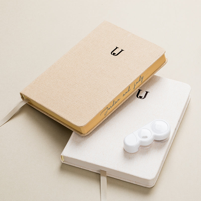 Jordan&Judy JJ-YD0032 Linen Hard Cover Notebook Business Journal Freenotes Diary Notepad Letter U Notebook For Taking Notes Drawing Painting Office School Supplies Stationery Gifts