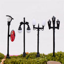 HO OO Scale 5Pcs Mini Street Light Lamp Resin Craft Antique Imitation Fairy Garden Home Miniature DIY Micro Landscape