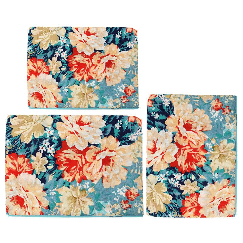 4 Pcs Blue Single Double Queen King Size Bed Set Pillowcase Quilt Duvet Bedding Sets