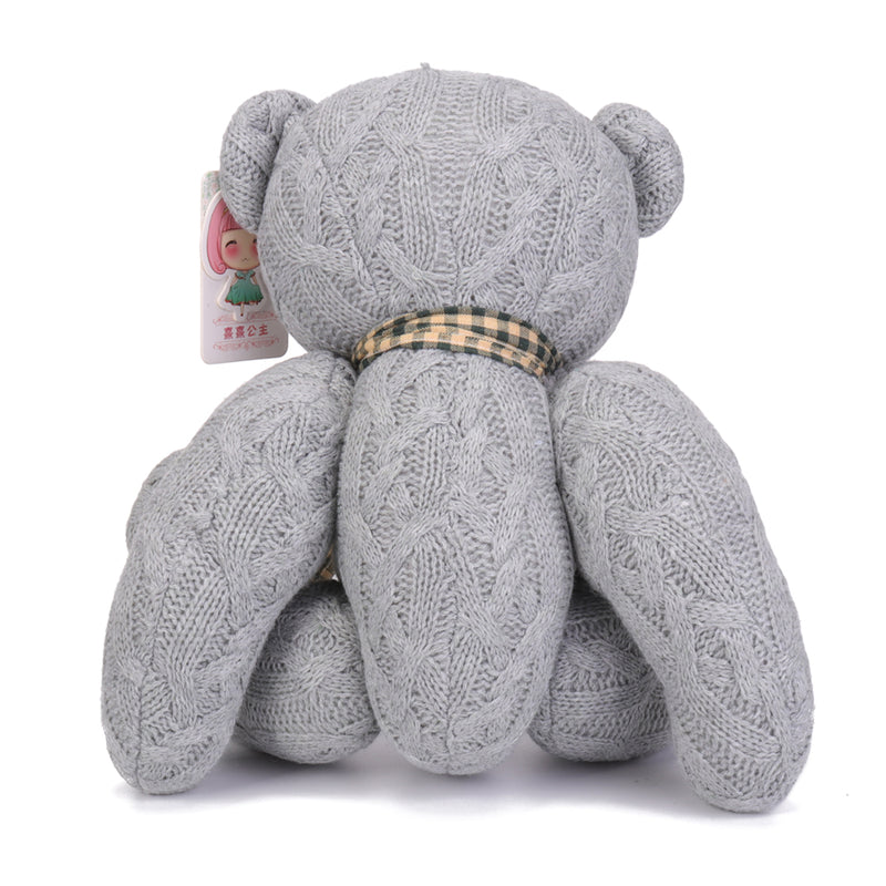 14 Inch Teddy Bear Stuffed Animal Knitting Plush Toy Adjustable Joint Kids Christmas Birthday Gift