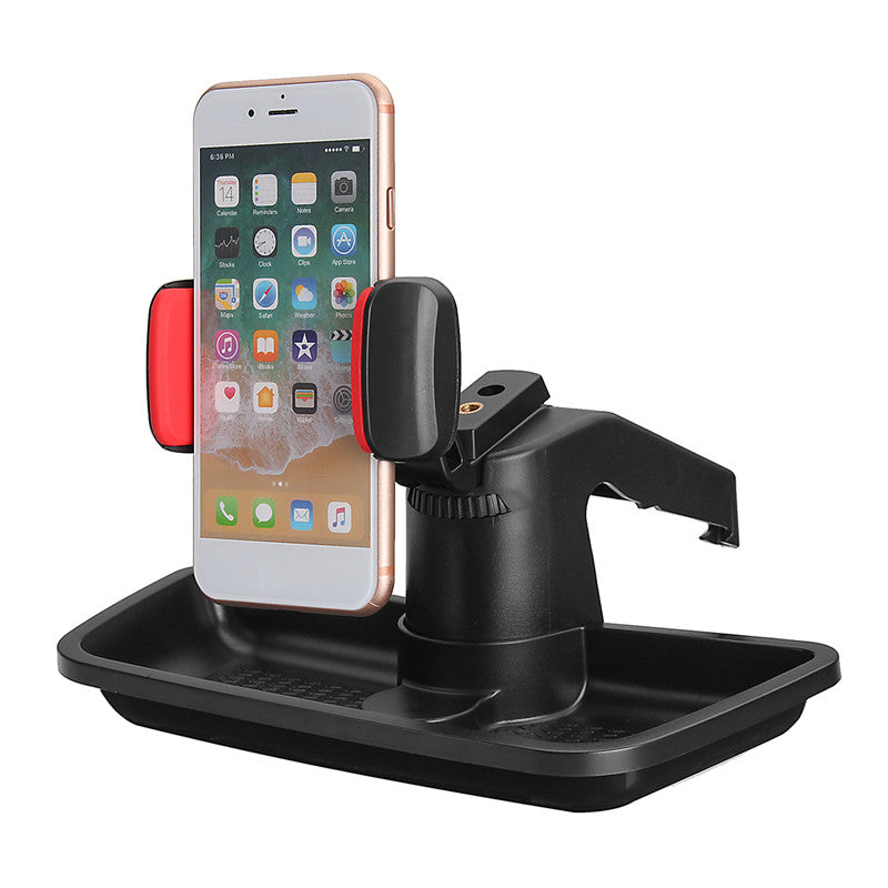 Universal 360 Degree Rotation Car Dashboard Phone Holder Stand with Storage Box for Mobile Phone