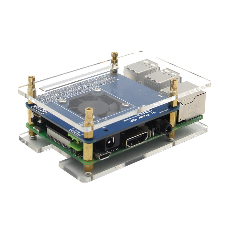 Geekworm Temperature Control Fan And Power Expansion Board + Acrylic Case + Copper Heat Sink Kit