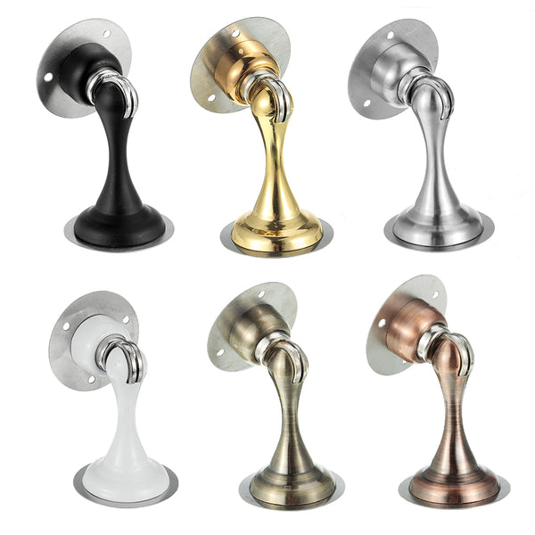 Solid Heavy Duty Stainless Steel Magnetic Door Stopper Hidden Floor Mount Door Catch Free Punching Door Holder w/ 3M Sticker