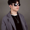 Retro Men's Pendant Titanium Steel Ouroboros Bite Tail Dragon Eternity  Men Necklace