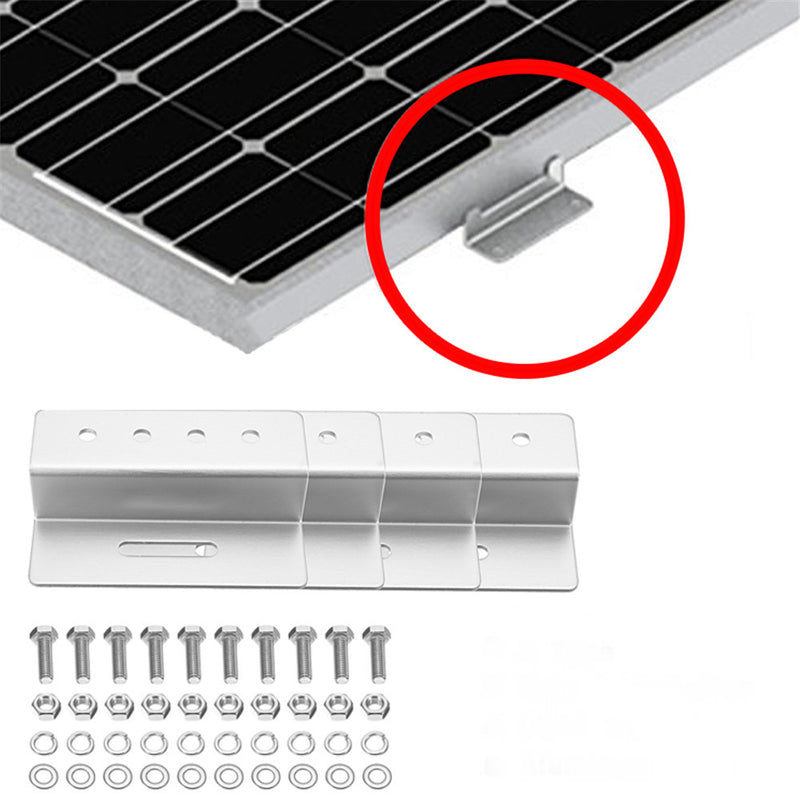 4pcs Solar Panel Mounting Z Brackets Aluminum Alloy Tools Kit for Motorhomes and Yachts