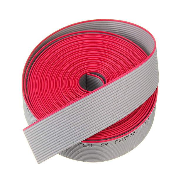 5M 1.27mm Pitch 16 Pin 16P Grey Gray Flat Ribbon Data Cable Wire Connector AWG28 300V