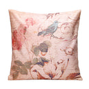 45x45cm Bird Flax Square Pillow Case Cushion Cover Sofa Throw Home Bedroom Decor