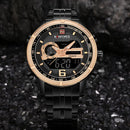 NAVIFORCE NF9119 Men Watch Luxury Dual Display Stainless Steel Strap Business Quartz Watch