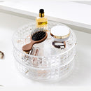 360 Degrees Rotating Cosmetic Storage Box Desktop Home Skin Care Organizer Storage Rack Dressing Table 1 / 2 Layers