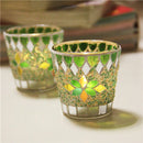 Handicraft Mosaic Glass Beads Sequin Candle Stick Candle Holder Candelabra Home Decor Gift