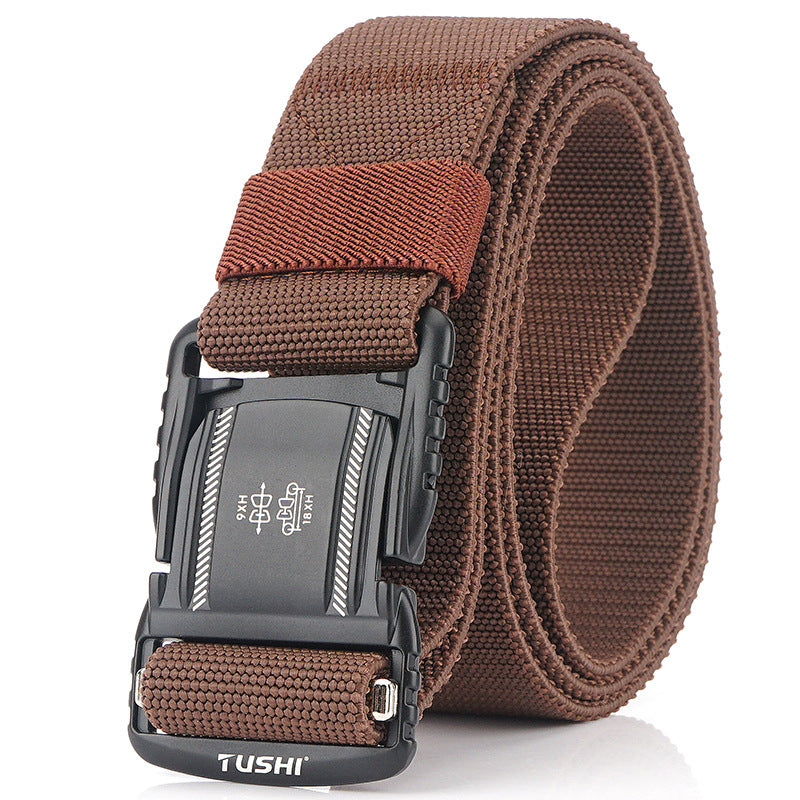 TUSHI 125cmx3.8cm Men Tactical Belt Outdoor Zinc Alloy Quick Release Buckle Casual Belts Waist Belts