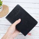 Small vintage ultra-thin leather notepad with gold rim Notebook