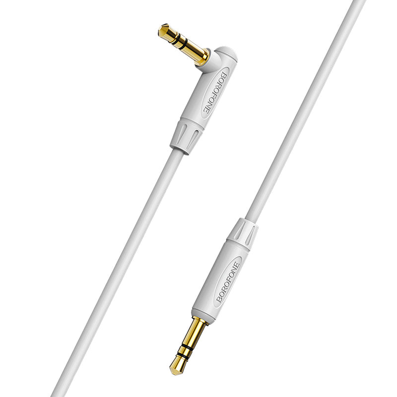 BOROFONE 3.5mm Male to Male 90 Degree Right Angle Audio AUX Data Cable For iPhone X 8Plus Oneplus 6T 7 Pro