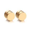 Punk Magnetic No Pierced Men's Earring Stainless Steel Round Clip On Stud Earrings for Men Women