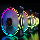 Coolmoon 5PCS 120mm RGB Adjustable LED Cooling Fan Multiple Thin Apertures CPU Cooling Fan with the Remote Control