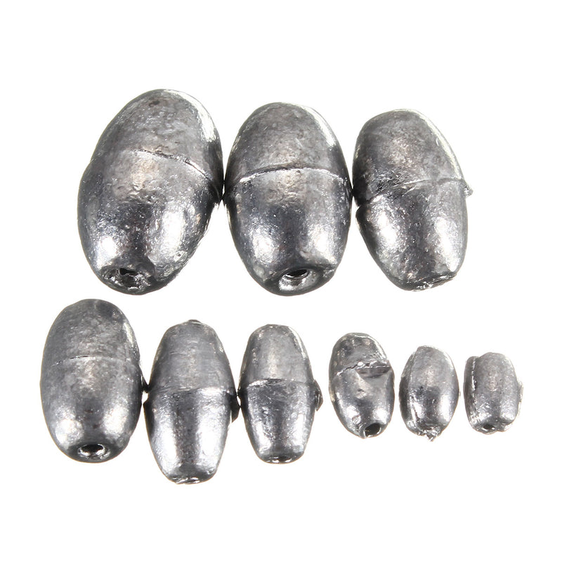 50pcs Metal Olive Shape Leads Sinkers Fishing Sinker Pure Lead Making Sea Fishing Sinker Tackle