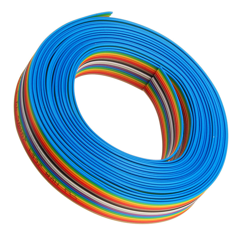 3pcs 5M 1.27mm Pitch Ribbon Cable 16P Flat Color Rainbow Ribbon Cable Wire Rainbow Cable