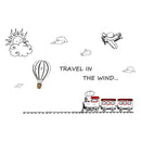 Miico FX82032 2PCS Cartoon Wall Stickers Small Train Painting Sticker Children's Room And Kindergarten Decoration Sticker
