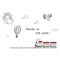 Miico FX82032 2PCS Cartoon Wall Stickers Small Train Painting Sticker Children's Room And Kindergarten Decoration Sticker